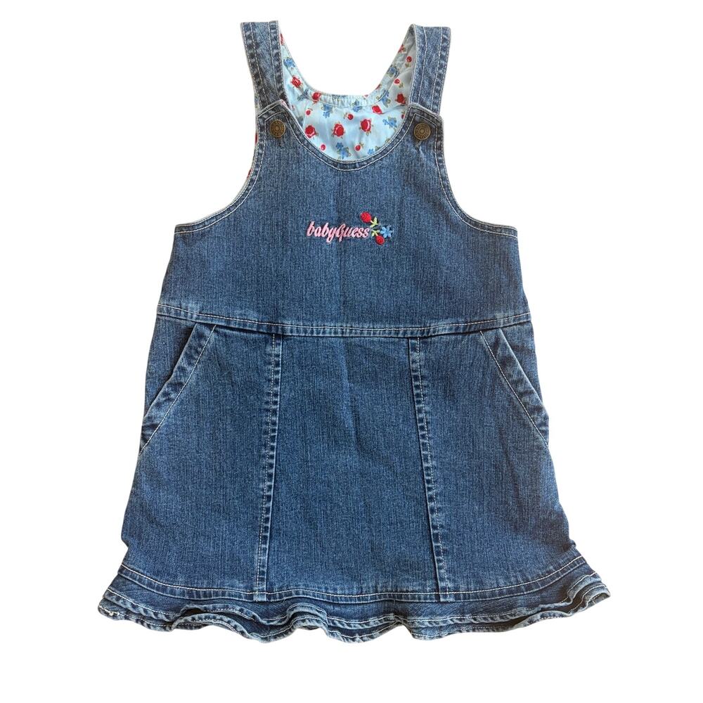 Vintage Y2K Baby Guess embroidered denim dress 24 months jumper